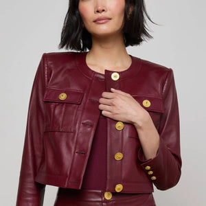 DEIDRA CROPPED LEATHER JACKET