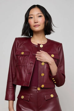 DEIDRA CROPPED LEATHER JACKET