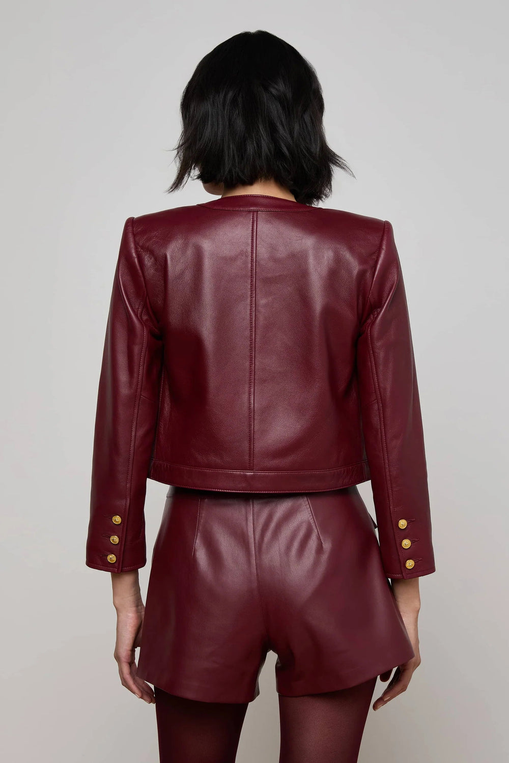DEIDRA CROPPED LEATHER JACKET