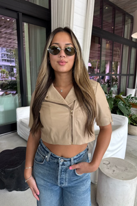 KIRSI CROPPED BIKER JACKET