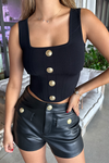 L'AGENCE SAGA SQUARE NECK CORSET IN BLACK/ GOLD