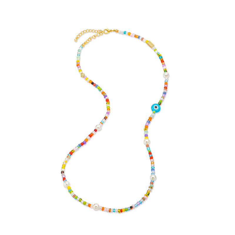 AARON BASHA BEADED PEARL EYE NECKLACE