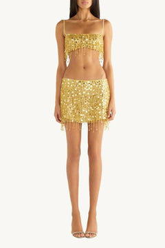 YASMIN HAND BEADED MINI SKIRT
