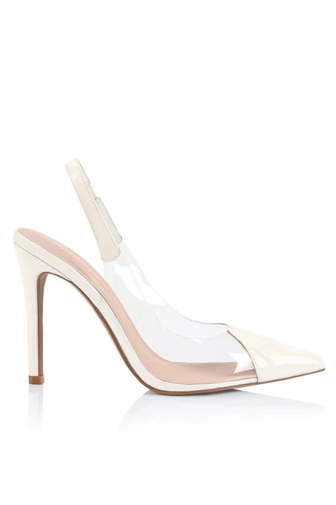 LANA WILKINSON ROMY PUMP VINYLITE IN WHITE PATENT