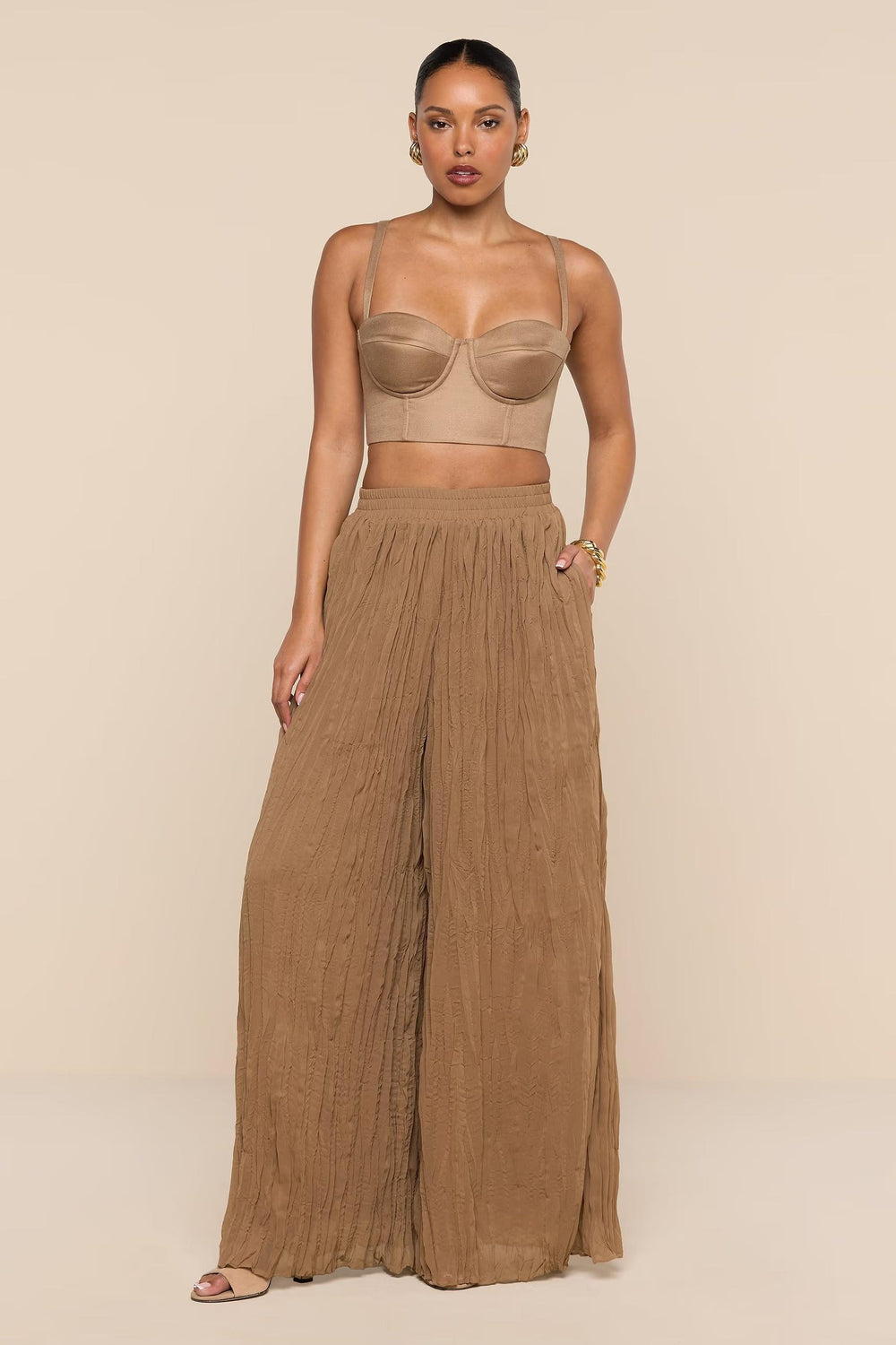 ETHEL CRINKLE PLEATED PANT