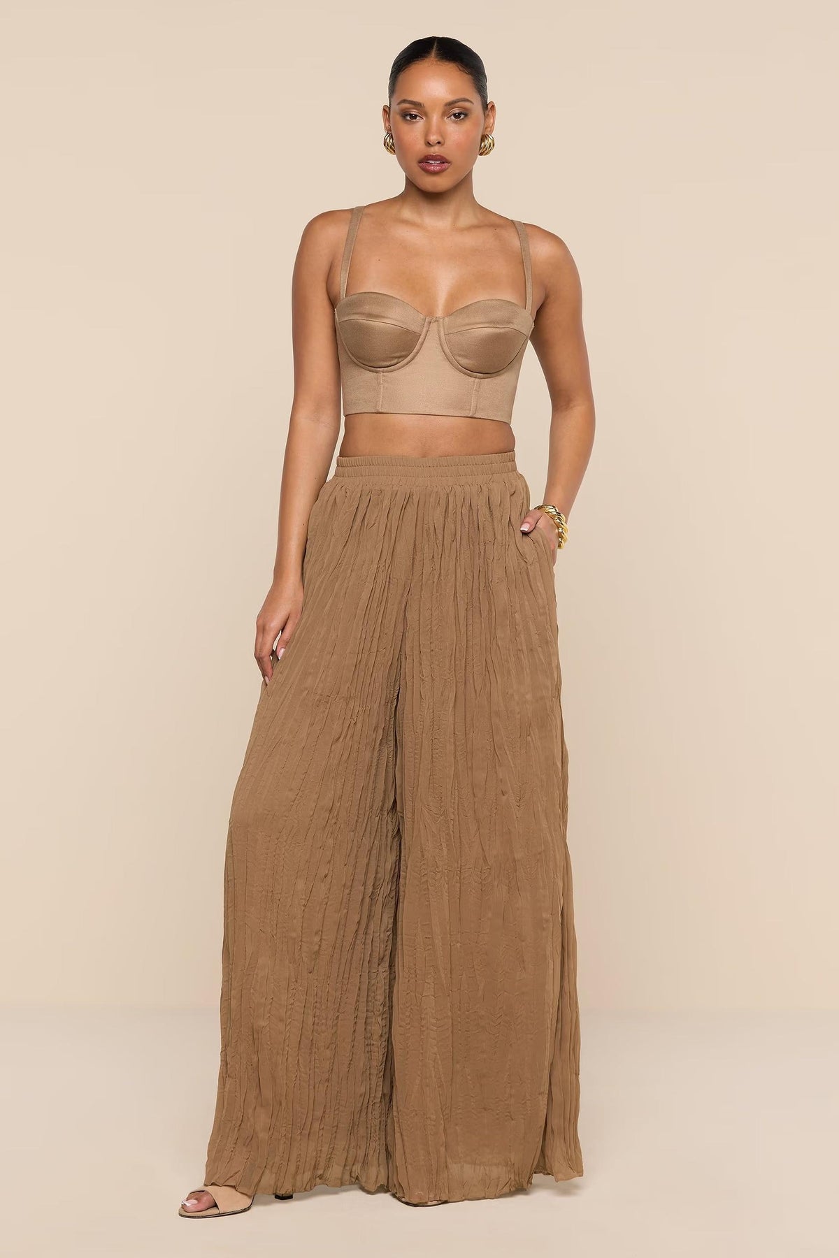 ETHEL CRINKLE PLEATED PANT