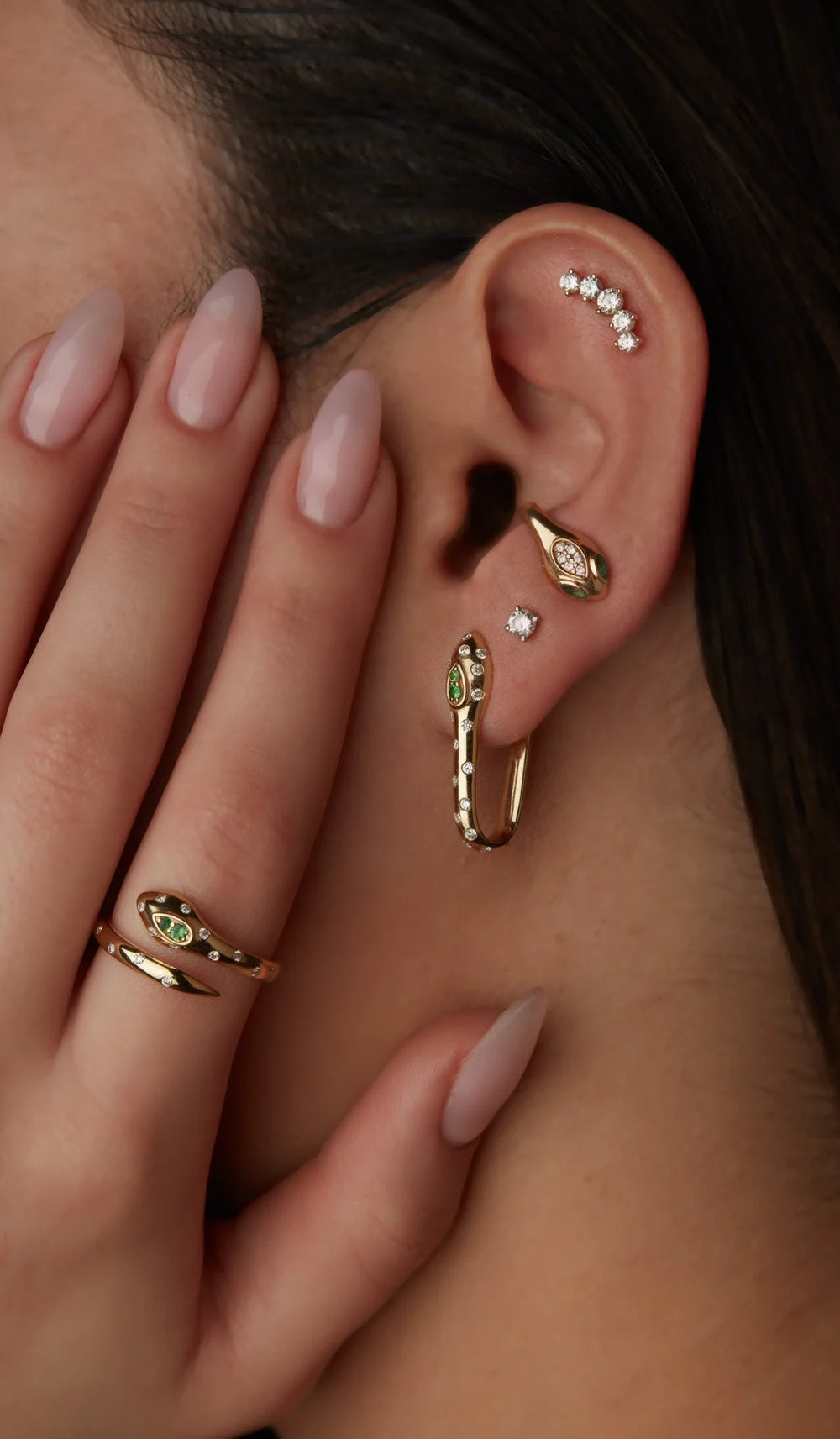 DIAMONDS SNAKE EARRING