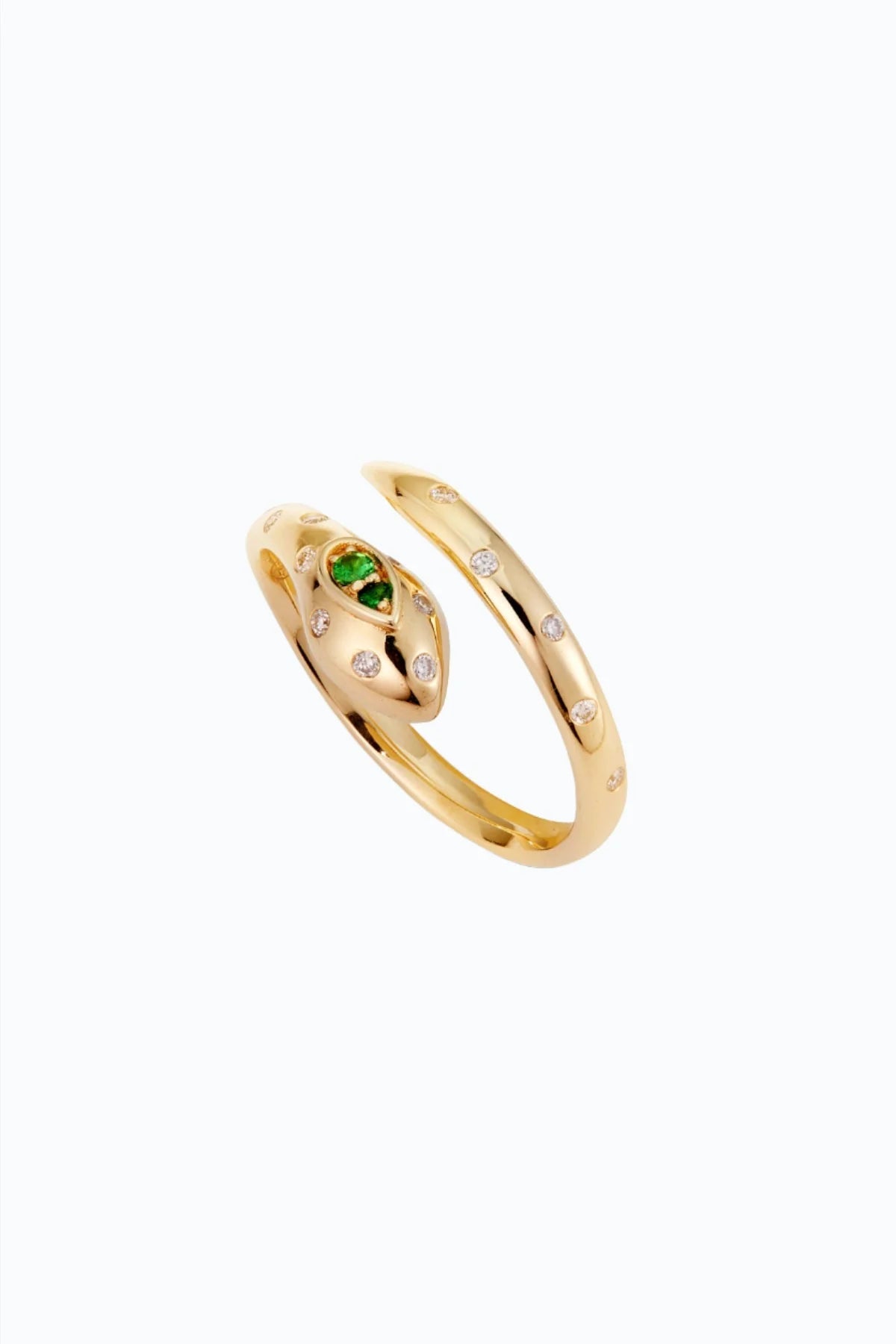 SPOTTED DIAMONDS SNAKE RING