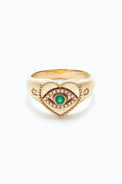 EYE HEART SIGNET RING