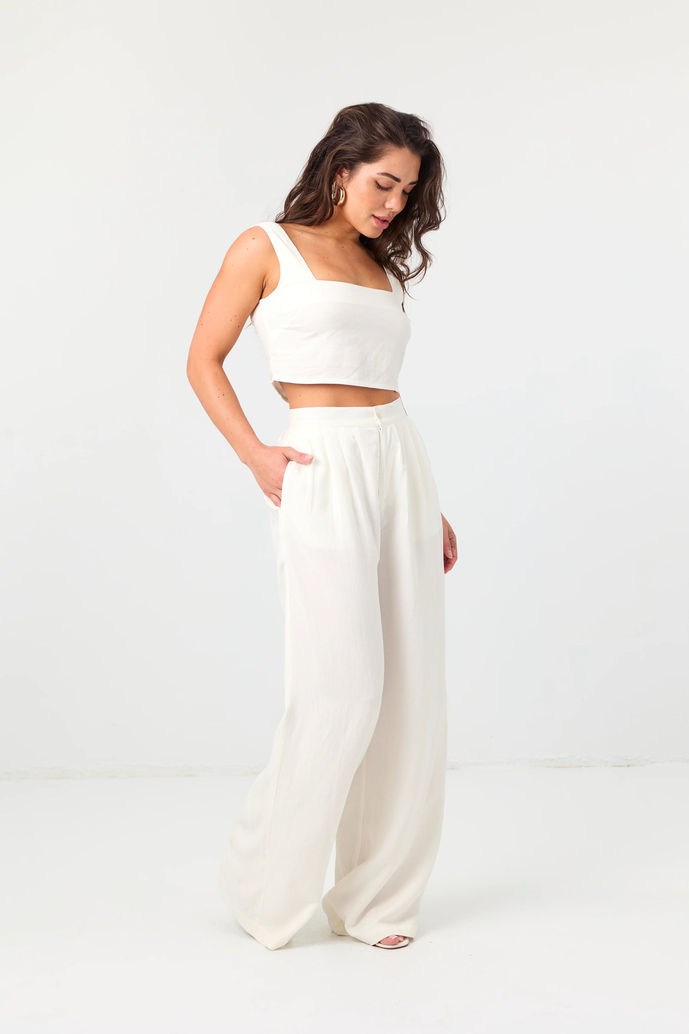 LA PORTE SWIM SLOUCHY PANTS IN WHITE