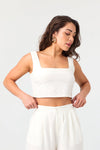 LA PORTE SWIM SLOUCHY TANK IN WHITE