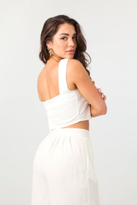 LA PORTE SWIM SLOUCHY TANK IN WHITE