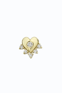 HEART CROWN DIAMONDS EARRING