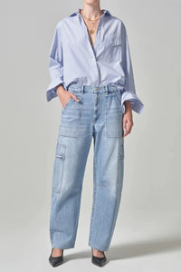 CITIZENS OF HUMANITY MARCELLE LOW SLUNG CARGO JEANS IN CLOUD NINE
