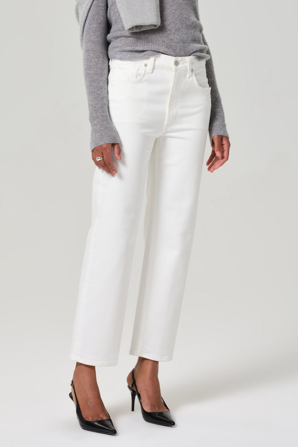 CITIZENS OF HUMANITY PALMA STRAIGHT JEANS IN SOFT WHITE