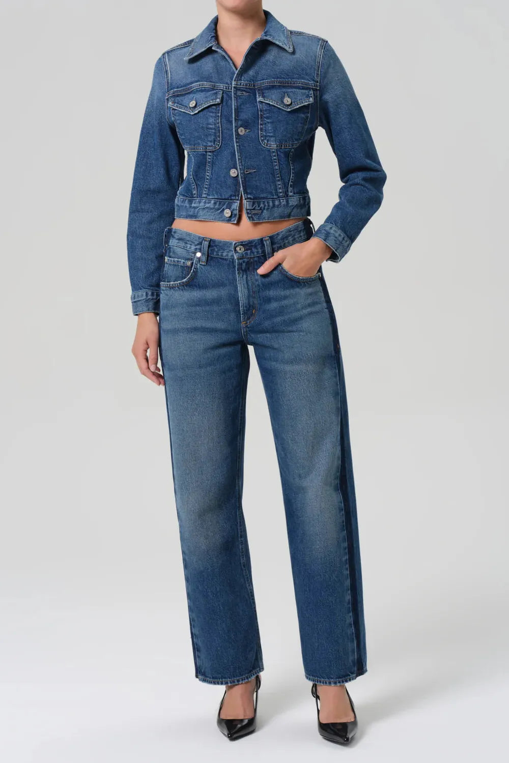 LINDZ L/R EASY STRAIGHT WITH TUXEDO STRIPE