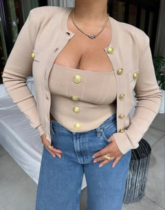 TOULOUSE CROP CREW NECK CARDIGAN