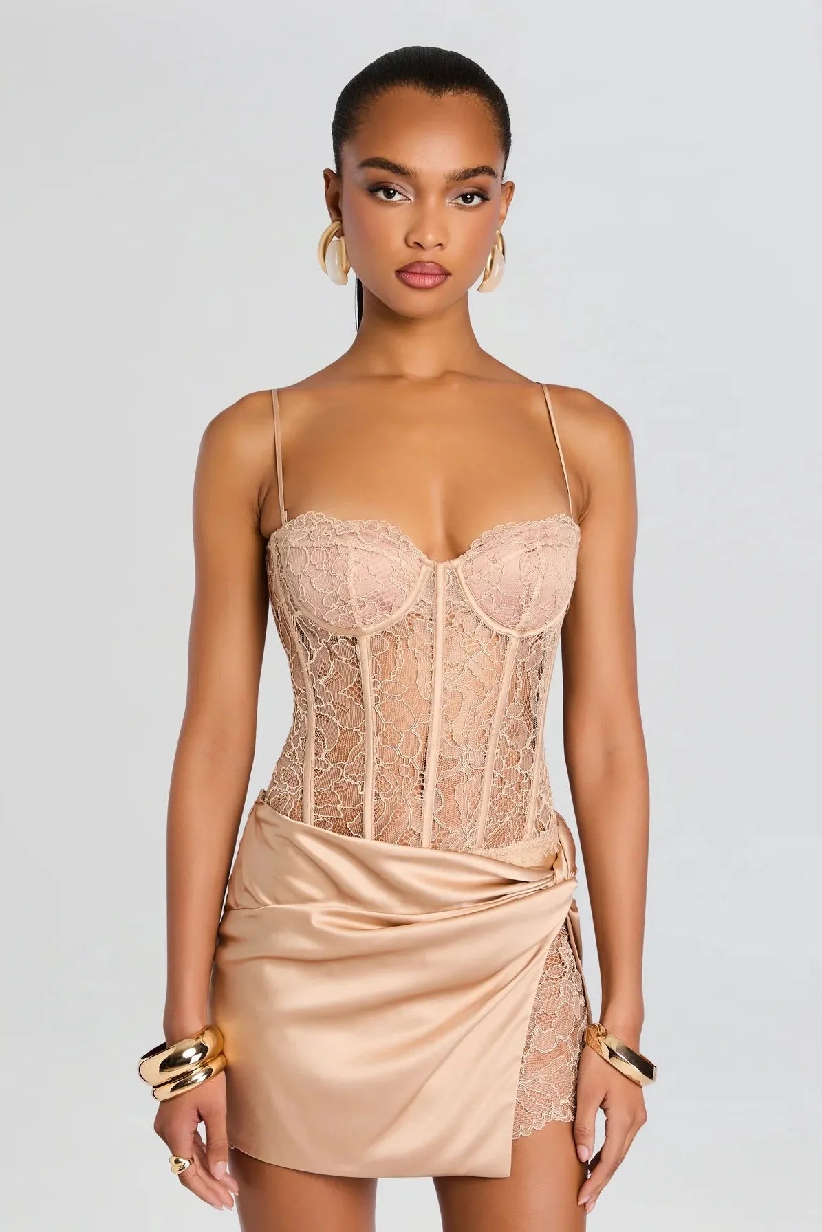 slim fit dress slacks Buy Gold Net Metallic Hand Embroidered Indo Western Bodysuit And Mini  Skirt| KALKI Fashion UK main image 0