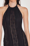 CHARO RUIZ IBIZA LONG DRESS THEA IN BLACK TANNIS