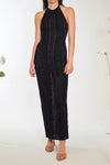 CHARO RUIZ IBIZA LONG DRESS THEA IN BLACK TANNIS