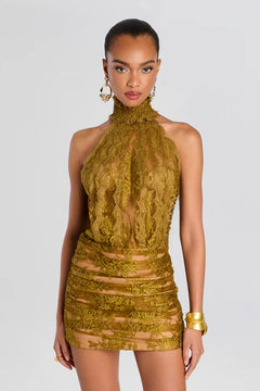 EMERALD LACE DRESS