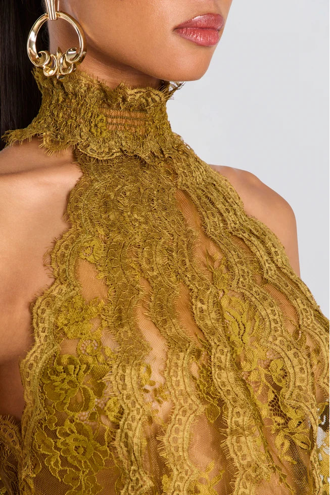 EMERALD LACE DRESS