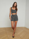 L'AGENCE ASHTON TWEED SHORT IN BLACK/ECRU