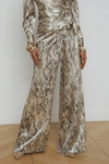 L'AGENCE PILAR WIDE LEG PANT IN TAN MULTI SNAKE