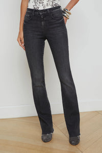 L'AGENCE RUTH HIGH RISE STRAIGHT IN OBSIDIAN