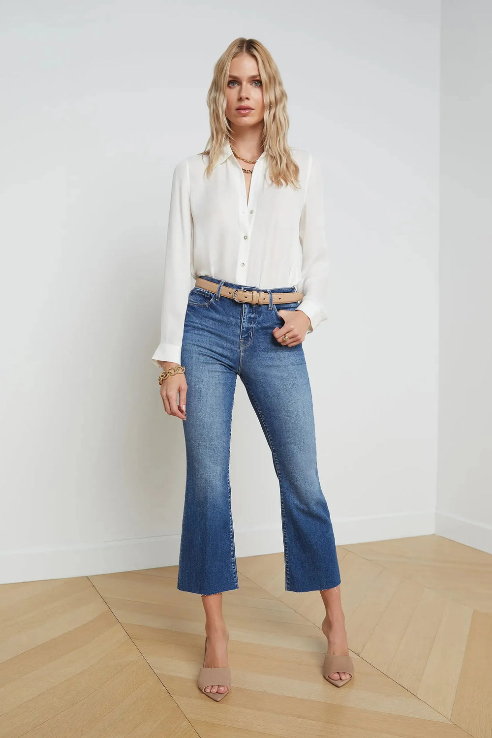 KENDRA H/R CROPPED FLARE JEAN