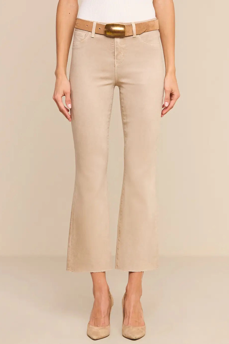 KENDRA H/R COATED CROP FLARE JEAN
