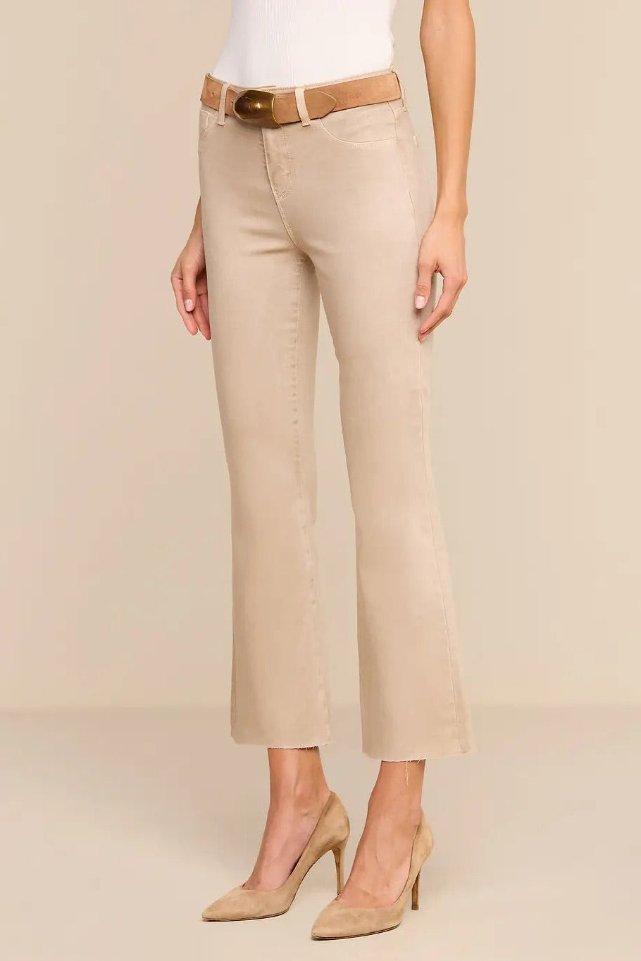 KENDRA H/R COATED CROP FLARE JEAN