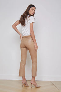 L'AGENCE KENDRA HIGH RISE CROPPED FLARE JEAN  IN CAPPUCCINO COATED