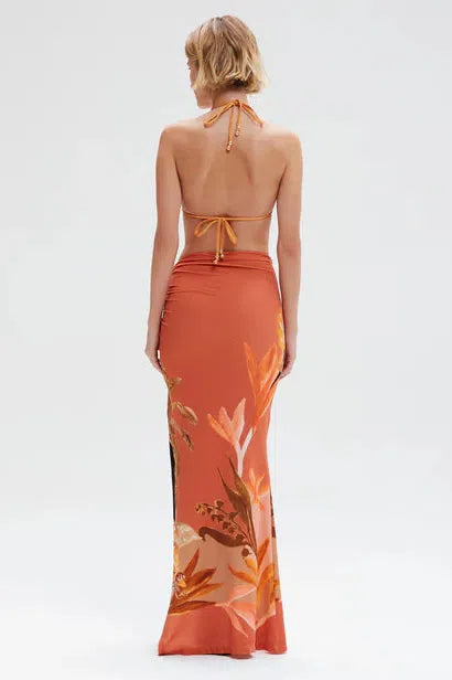 PATBO BANANIER MAXI SKIRT IN PEACH