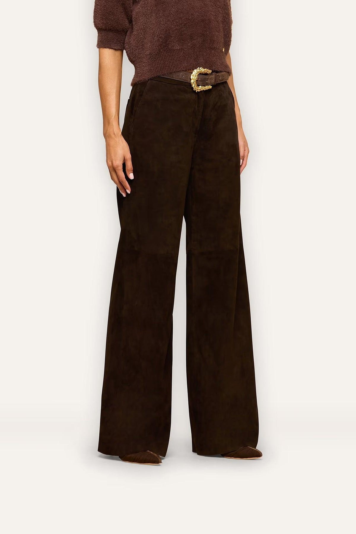 LIVVY SUEDE STRAIGHT LEG TROUSER
