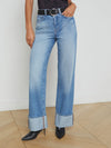 L'AGENCE MILEY CUFFED WIDE LEG JEAN IN CARUSO