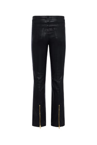 L'AGENCE GINNY H/R STRAIGHT BK ZIP IN NOIR COATED