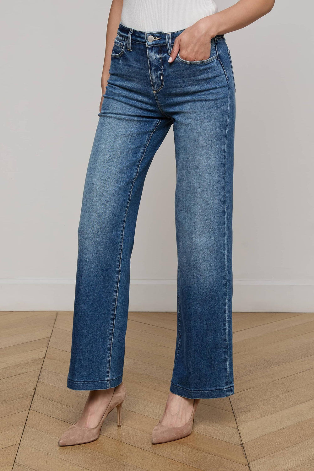 SCOTTIE H/R WIDE LEG JEAN