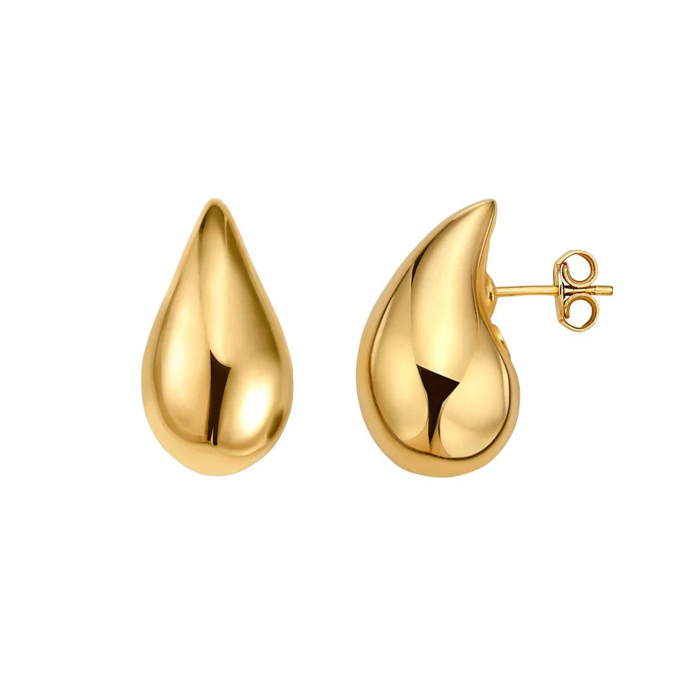 MONISHA MELWANI GOLD TEAR DROP HOOP EARRING