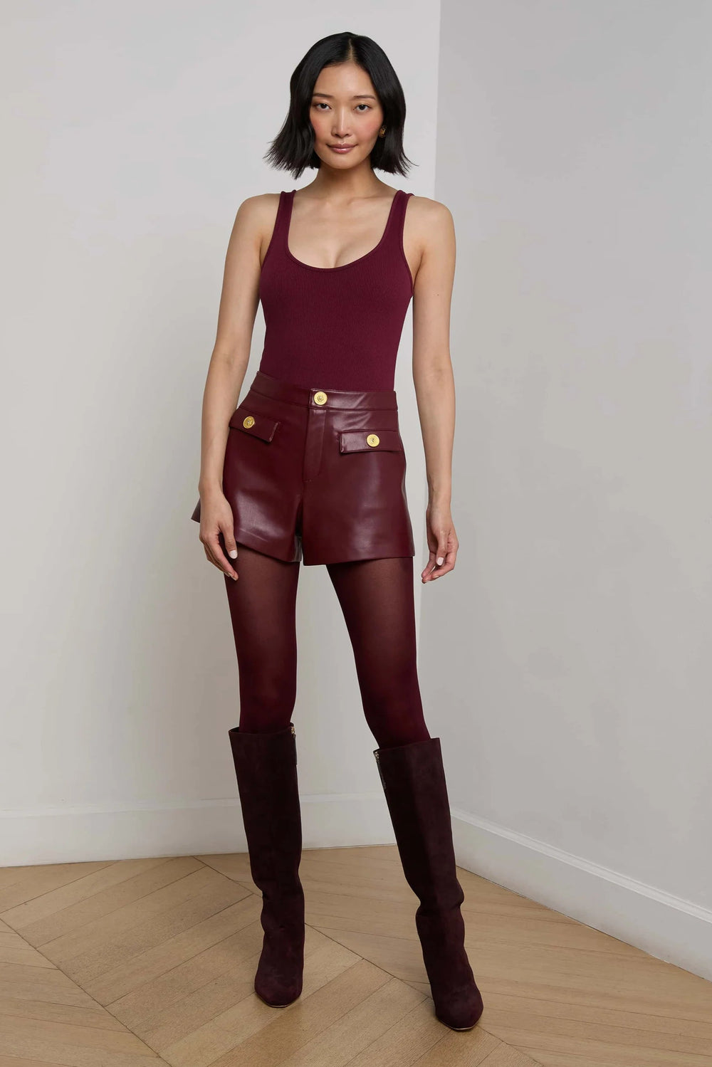 DIONNE FAUX LEATHER SHORT