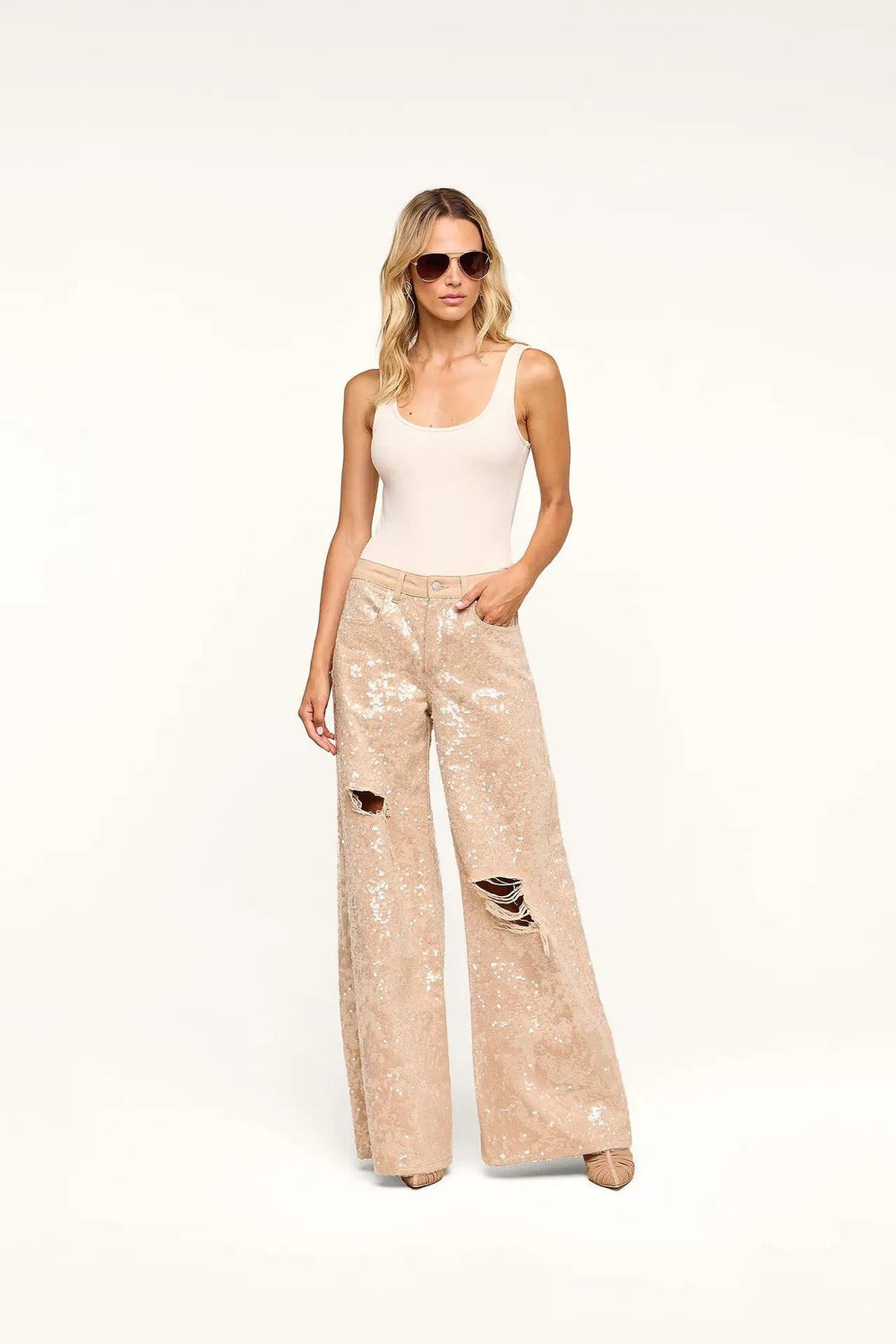 QUINCY WIDE LEG SEQUIN JEAN