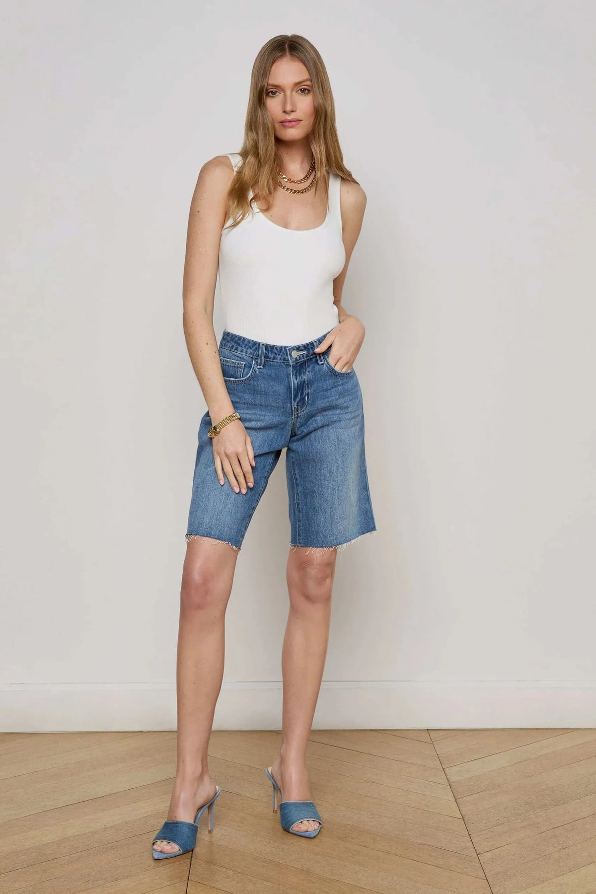 ELISE DENIM BERMUDA SHORTS