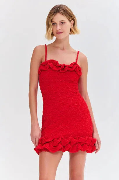 PAPILLON JACQUARD FLUTTER MINI DRESS – Big Drop NYC