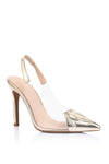 LANA WILKINSON ROMY PUMP VINYLITE IN GOLD PATENT