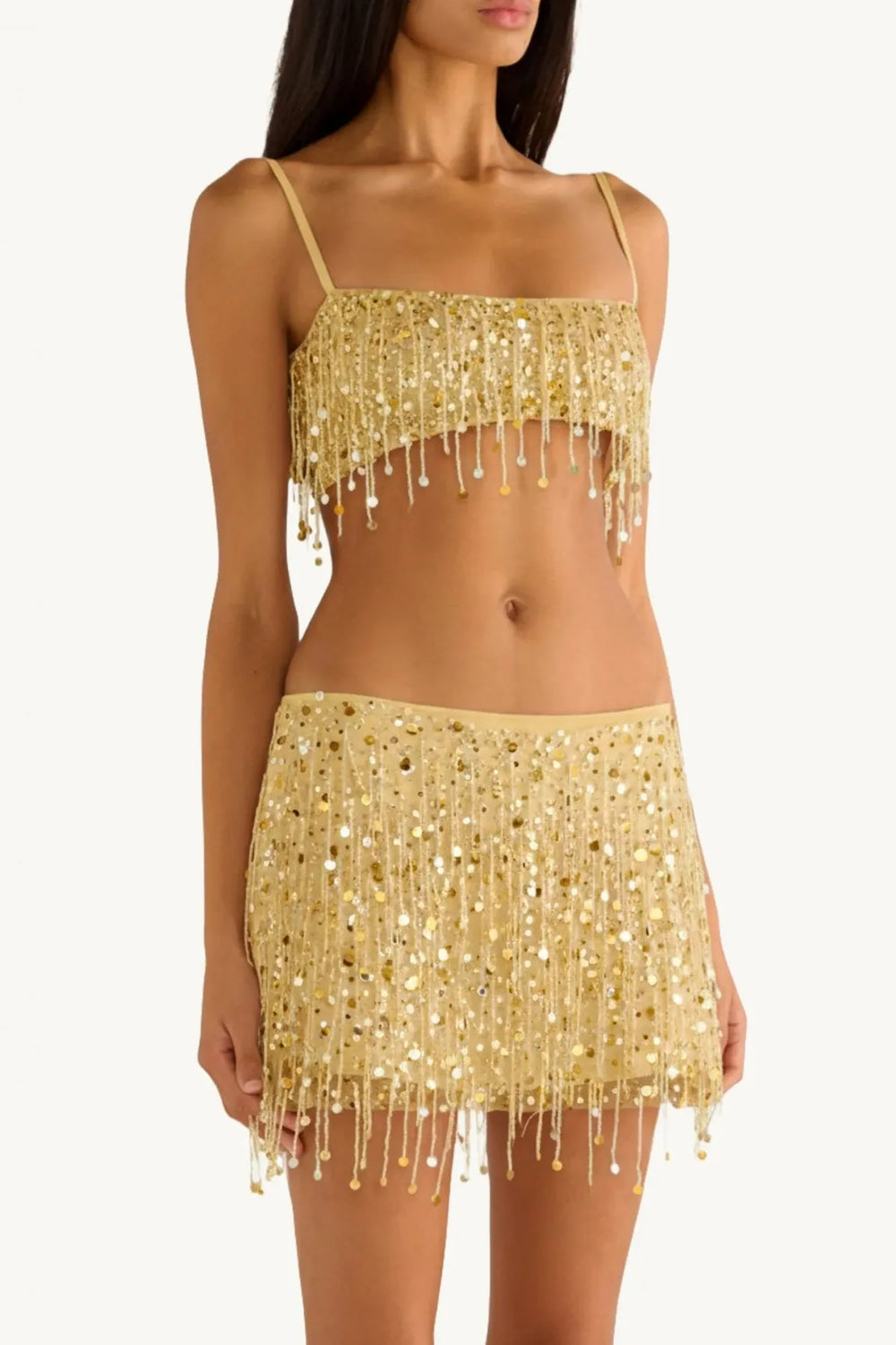 YASMIN HAND BEADED MINI SKIRT