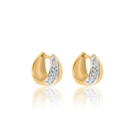 MONISHA MELWANI GOLD HALF AND DIAMOND HALF HOOP