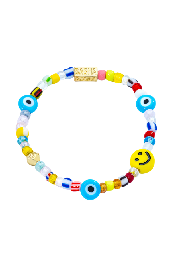 SMILEY MULTI BEADED STRETCH BRACELET