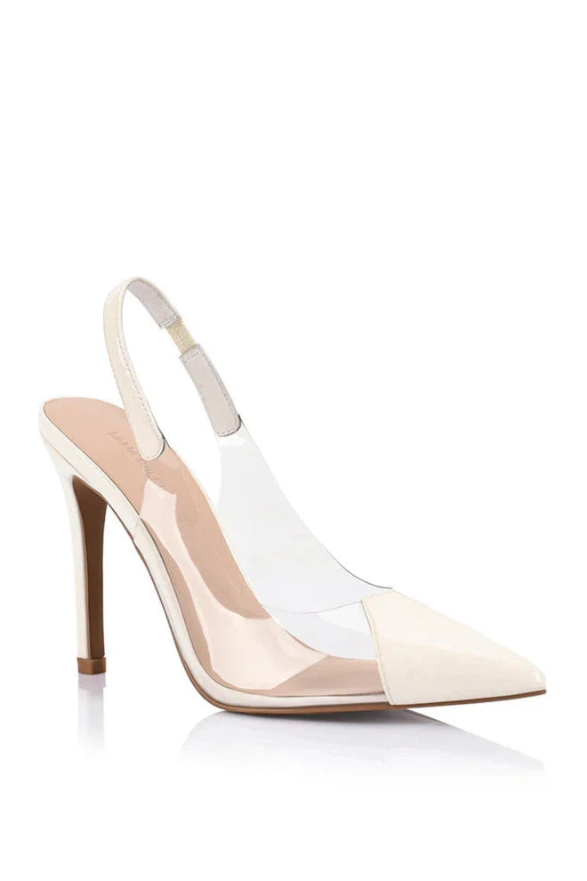 LANA WILKINSON ROMY PUMP VINYLITE IN WHITE PATENT