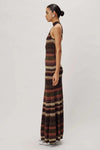 RONNY KOBO ARLO KNIT DRESS IN FOREST/BROWN MULTI