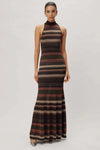 RONNY KOBO ARLO KNIT DRESS IN FOREST/BROWN MULTI
